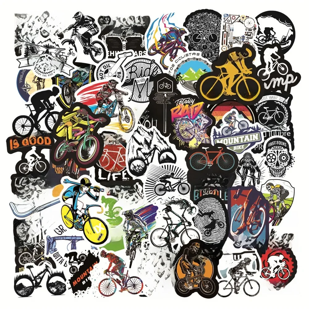 AliExpress 50PCS Mountain Bike Stickers Waterproof Outdoor MTB Bicycle Sticker Cool For DIY Laptop PC Phone Skateboard Luggage Pegatinas