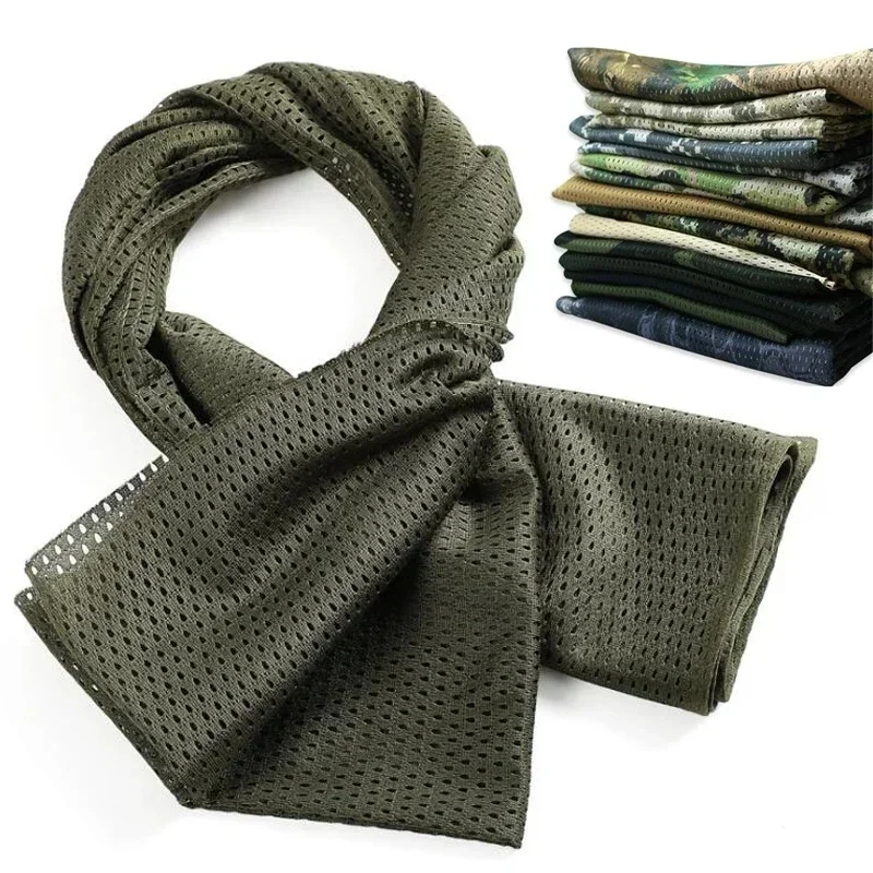 AliExpress MOONBIFFY New Tactical Neck Scarf Breathable Camouflage Mesh Face Mask Head Wrap Outdoor Cycling Camp Hunting Hiking Scarves Clothes