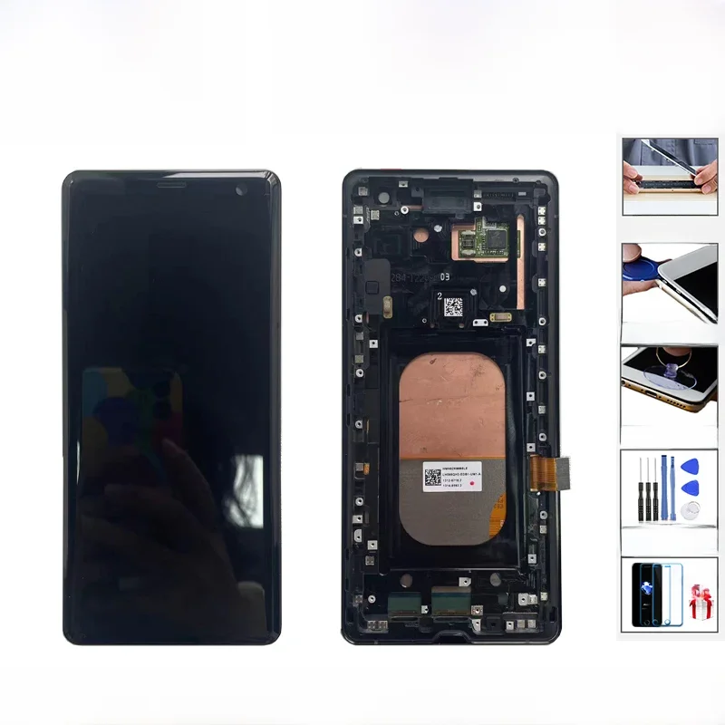 6.0 "AMOLED dla Sony Xperia XZ3 wyświetlacz LCD z oparzenią cień z ramką H9436 H8416 H9493 ekran dotykowy Digitizer zgromadzenie wymień — zdjęcie 2