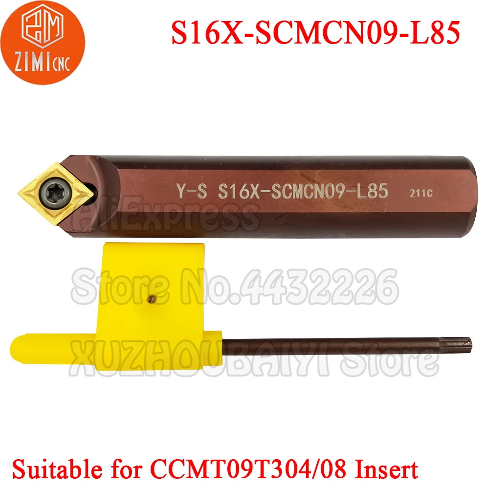 1p S16X-SCMCN09-L85 S16X SCMCN09-L85 S16X SCMCN09 L85 utensili per tornitura portautensili e inserto in metallo duro CCMT09T304 CCMT09T308