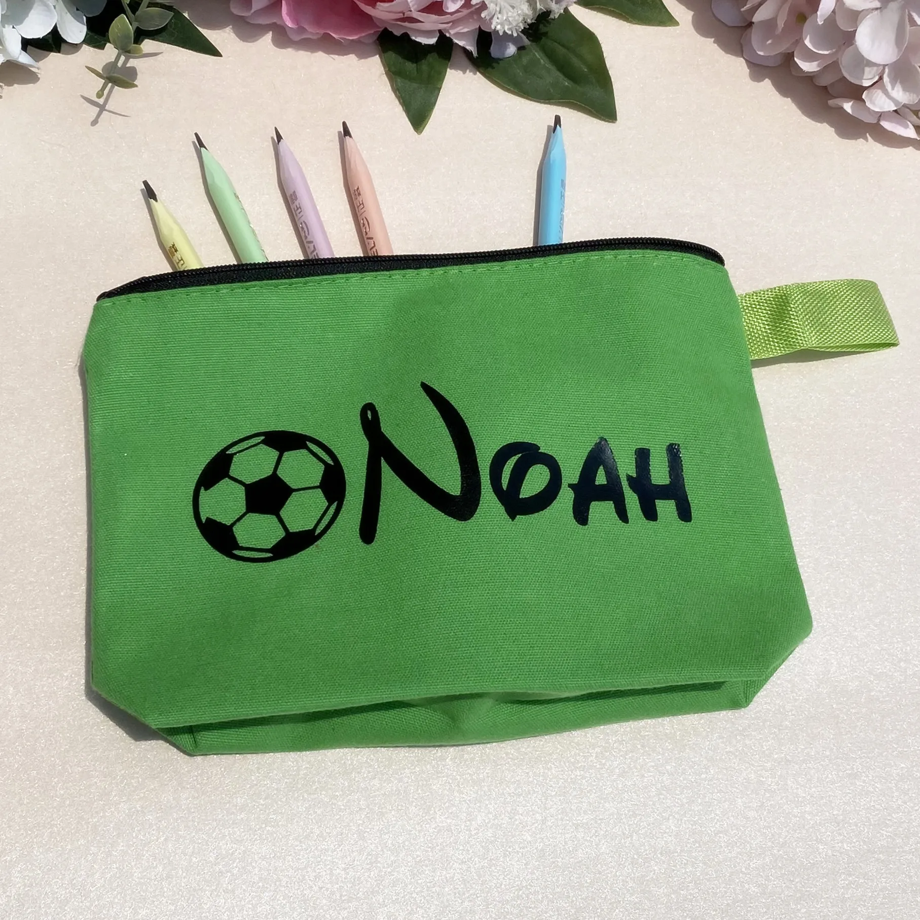 2022 Football Party Gifts Personalised PENCIL CASE Back To School Childrens Kids Stationery Zip Back to School Bag