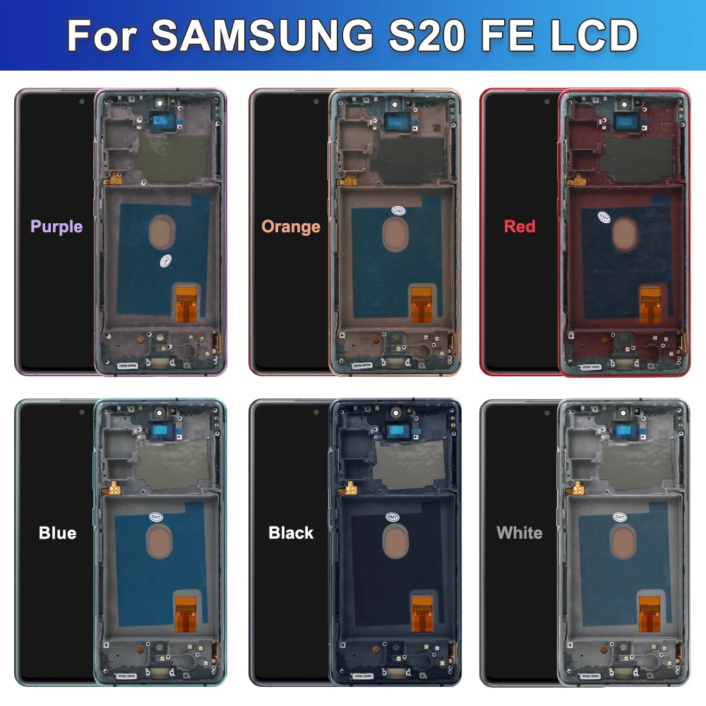 100% Tested Super Amoled For Samsung Galaxy S20 FE LCD Display G780F G780F/DSM Touch Screen Digitizer Replace Assembly +Frame