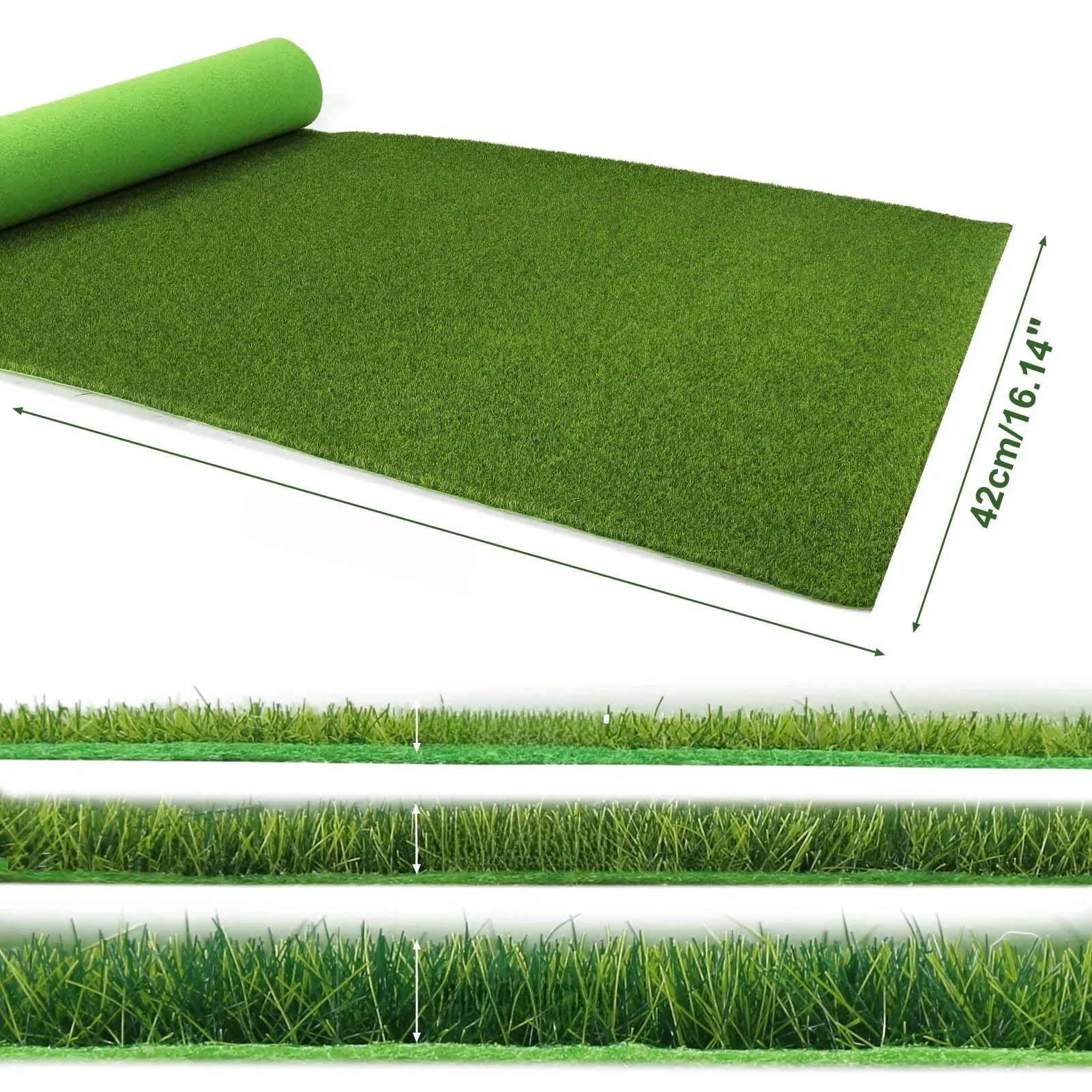 Evemodel 41 cm * 99 cm tapis d'herbe 3mm 5mm 8mm d'épaisseur tapis de pelouse artificielle pour bricolage projet modèle disposition architecturale