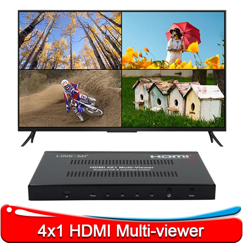 

4X1 HDMI Multi-Viewer 1080P/60Hz Audio Video Seamless Switch No black screen 4 in 1 out Switch 4X1 Multiviewer