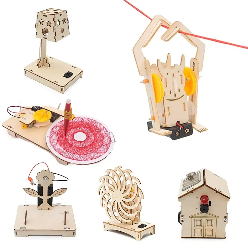 1/6pcs STEM Toys STEM Kits 3D Wooden Puzzles Educational Science Projects Building Model Kits Halloween Gifts for Boys & Girls