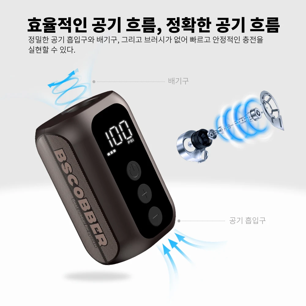 BSCOBBER A5mini 휴대용 공기 펌프 휴대용 충전식 무선 자전거 액세서리 타이어 ... - 1