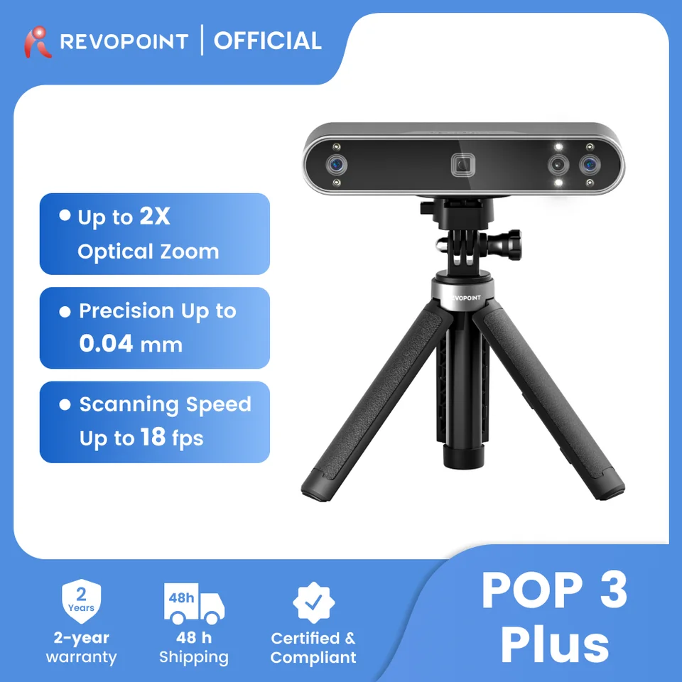 Revopoint-pop 3 plus 3Dプリンター用スキャナー,高精度0.04mm,18fps