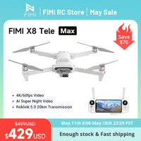 FIMI X8 Tele Max camera new drone 4K 60fps 5.0 Roklink 20km range 3-axis Gimbal GPS AI Super Night Video Dual Cameras