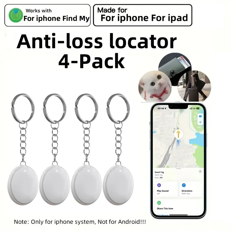 

4 Pcs Anti-lose Tracker for Apple Airtag Replacemen via Find My GPS Tracker For Luggage IOS MFi Key Finder