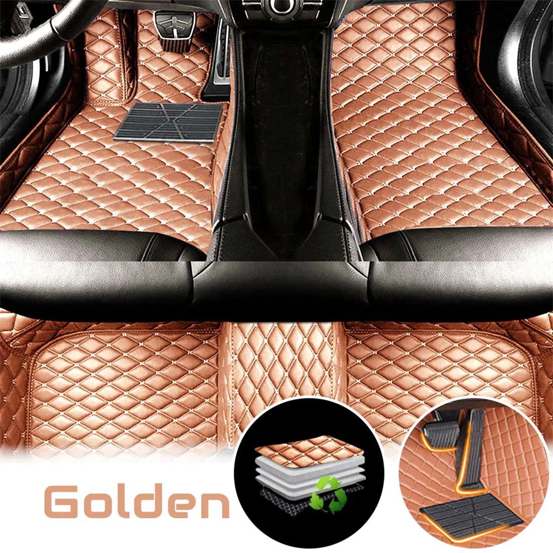 

Car Floor Mats For Infiniti QX56 7seat 2004-2013 Flash Mat Leather Custom Foot Pads Automobile Carpet Car Covers