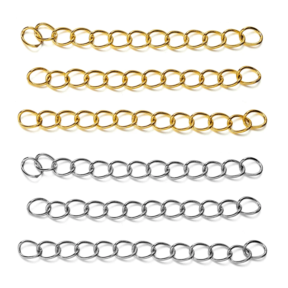 

50pcs Stainless Steel Chain Bracelet Connector Chain Necklace Extender Charm Pendant For DIY Bracelet Jewelry Making Accessories
