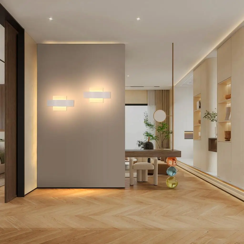 

LED Wall Sconces Modern Indoor Outdoor Lamp, White Up Down Wall Mount Lights for Living Room Hallway Bedroom Decor