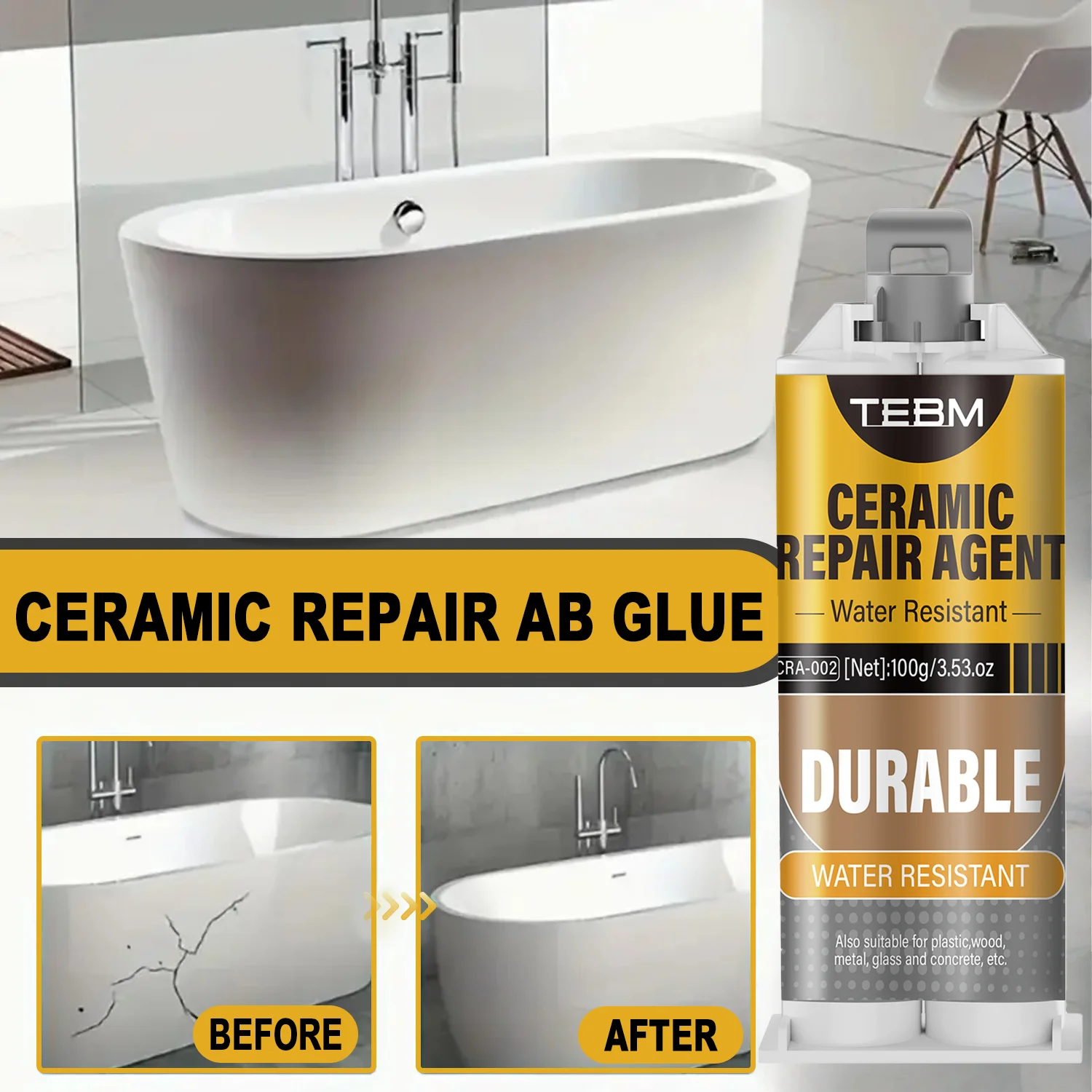 Permanent Ceramic Crack Repair Paste: Waterproof, Heat-Resis