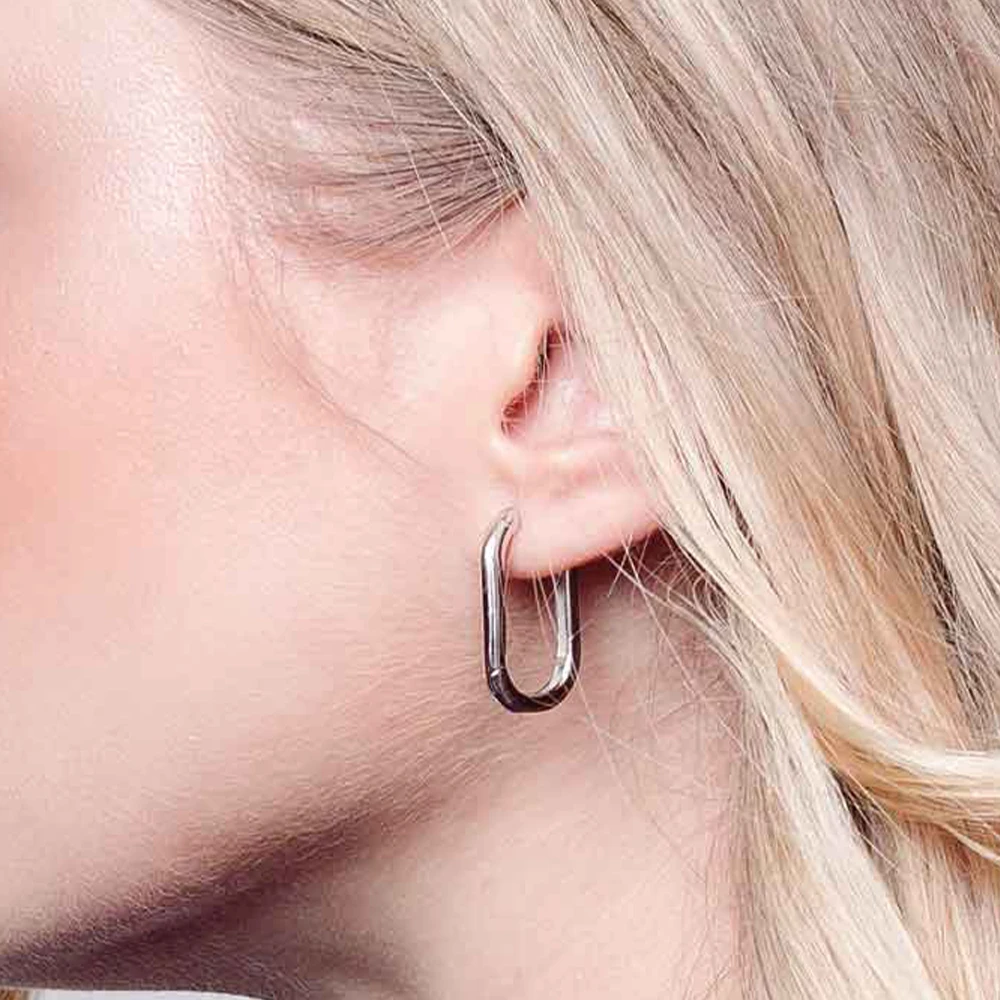 Hoop Earrings For Women Stainless Steel Round Teardrop U Shape Party Jewelry Accessories for Women Men High Quality