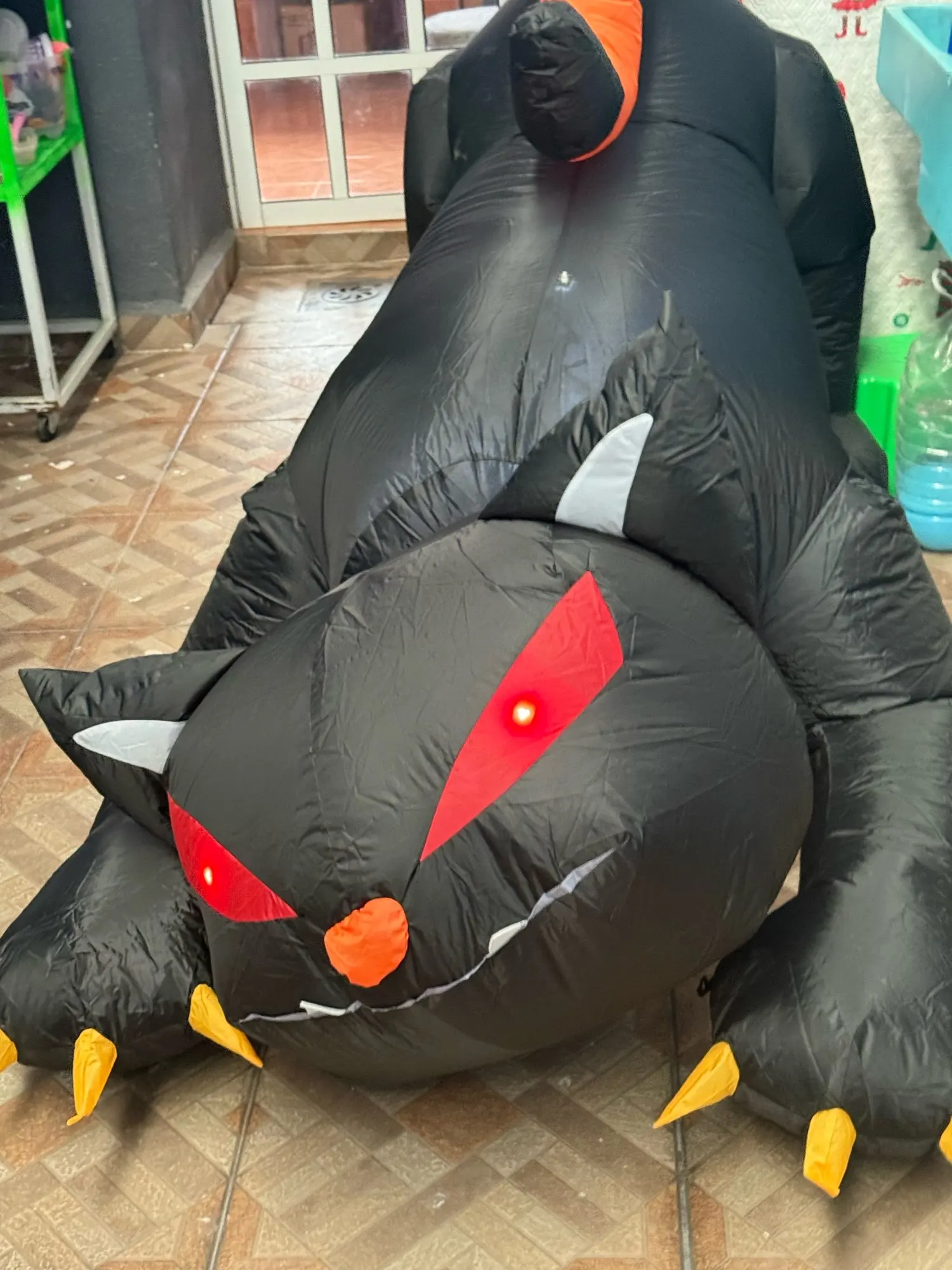 7FT Inflatable Toy Black Cat Model Halloween Day of the Dead Decoration Built-in LED Lights Outdoor Ornament Party Garden Decor photo review