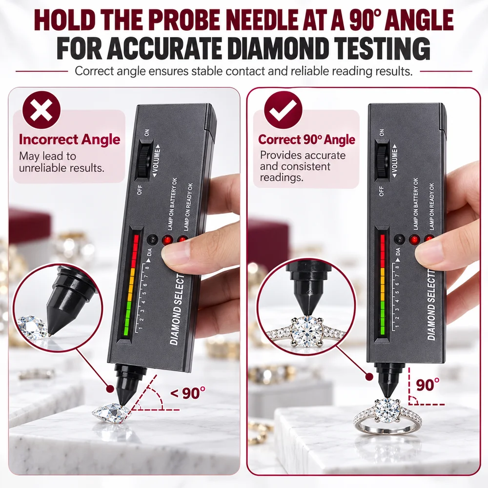 High Accuracy Diamond Testing Pen for Jewelry Selection, Professional Jeweler Tool Suitable for Both Novice and Expert Users