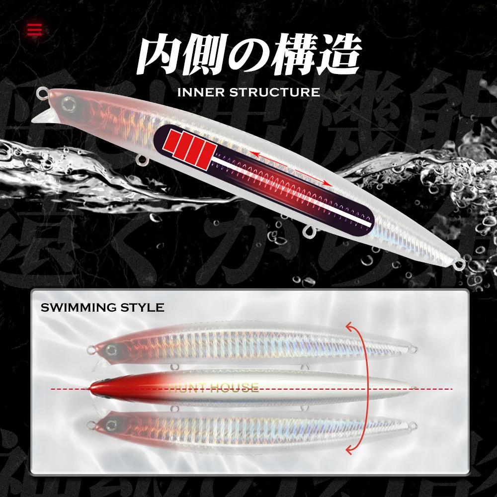 Hunthouse العائمة أسماك الصيد السحر 135 مللي متر/21 جرام الصلب Wobblers ل باس بايك سمك السلمون المرقط طويل الصب الطعم pesca الأسماك معالجة lw430 #3