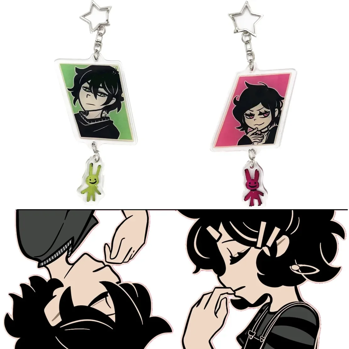 Jeu le cercueil d'Andy et leyley Cosplay porte-clés double face porte-clés acrylique petit lapin pendentif porte-clés accessoires cadeaux