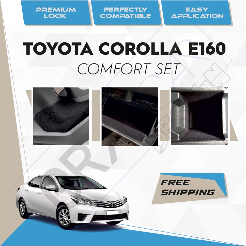 Toyota Corolla E160 Ready Fabric Coating Car Accessory Self Adhesive Insulation Effective Coating Set