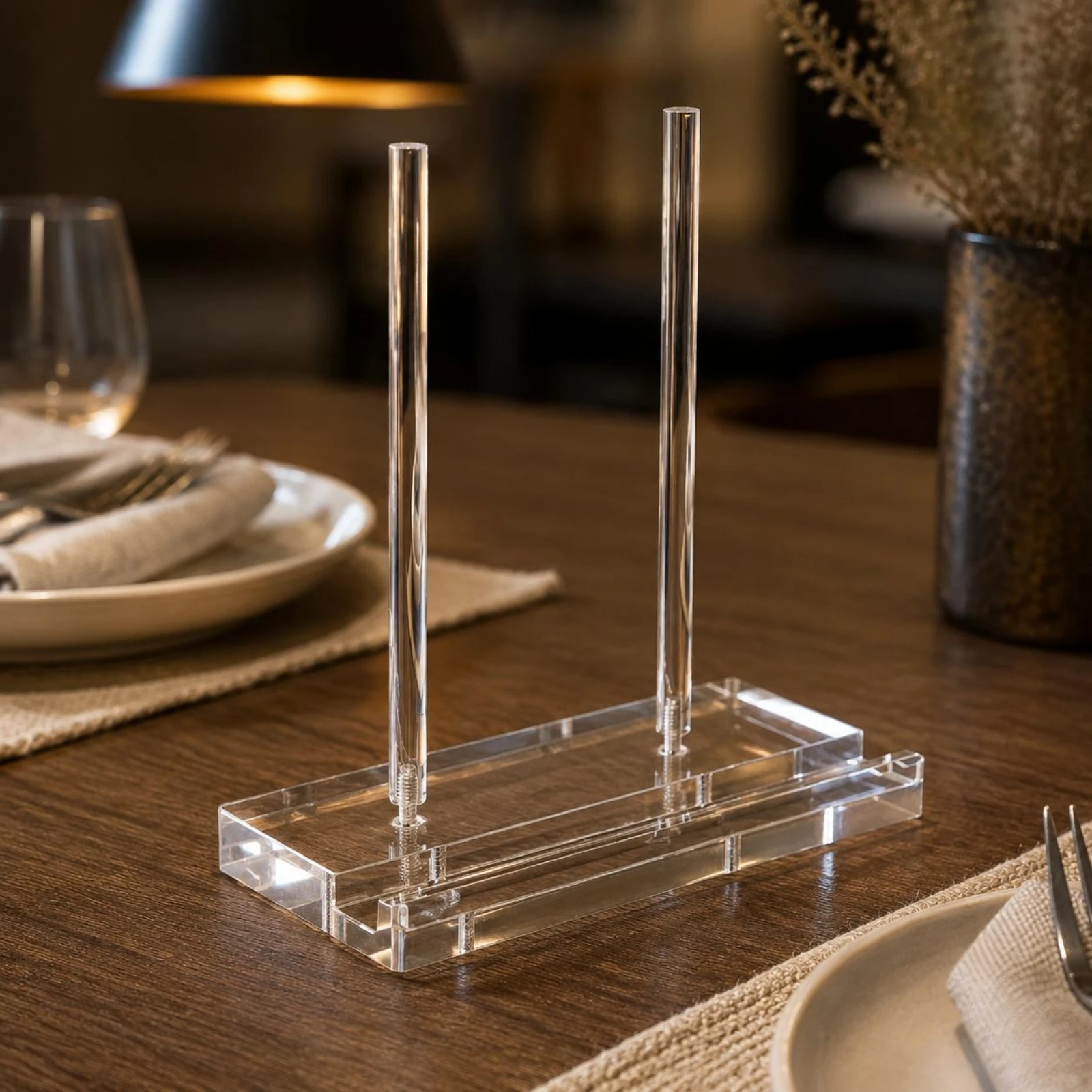Clear Acrylic Book Easel Stand Rectangular Base Desktop Display Holder for Cookbook Tablet Photo Menu Office Kitchen Classroom