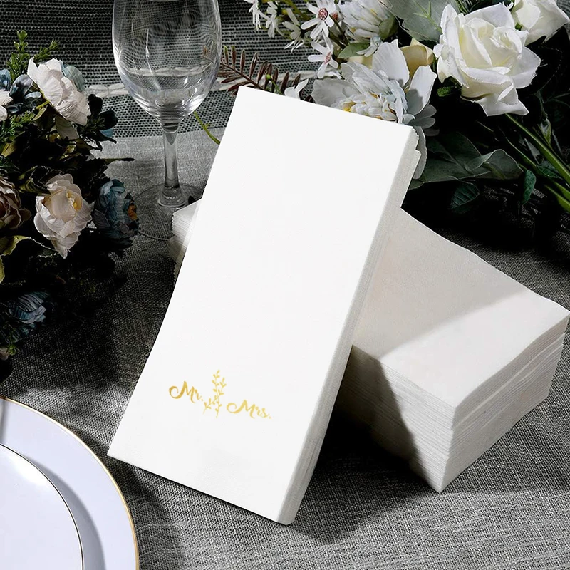 100Pcs  33×33CM  3-layer Gold foil The napkin party celebrates the holidays Suitable for fun and activities