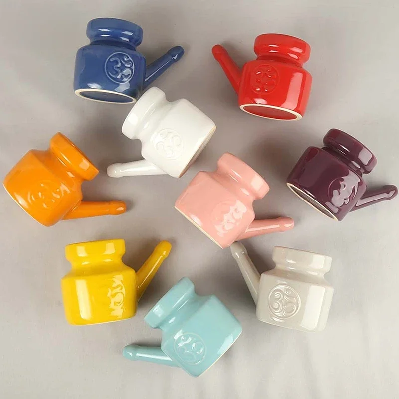 Pot Neti en céramique pour hommes et femmes, pot de livres antarctique, pot à bec étanche durable, rinçage nasal, lavage antarctique, 350ml
