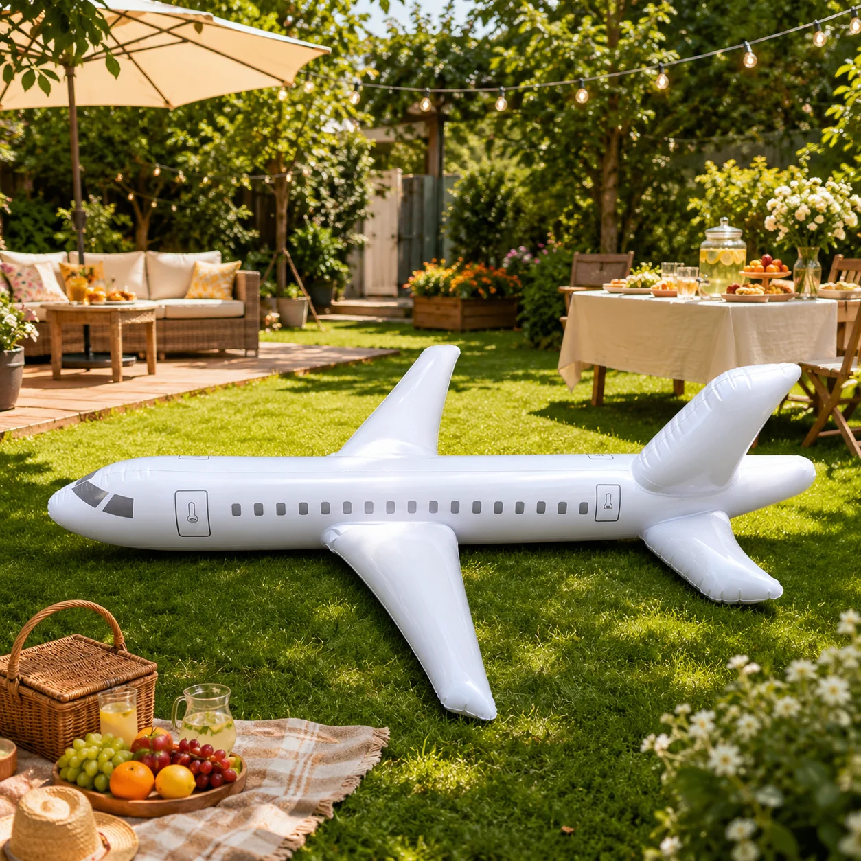 1 Stück Riesiges Aufblasbares Flugzeug-Spielzeug PVC Luftgefülltes Flugzeugmodell 100cm 200cm 300cm Innen- und Außendekoration für Partys Foto-Requisite – Detail 5