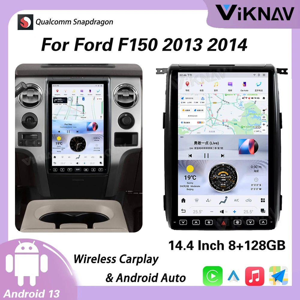 

Viknav 14.4 Inch Android Car radio For Ford F150 2013 2014 Wireless Carplay Auto GPS Navigation Multimedia Player Head Unit