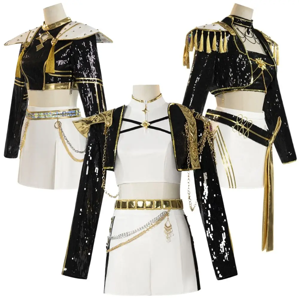 Kids Girls Rummi Zoeyy Miraa Devil Hunters Cosplay Fantasy Costume Disguise for Child Clothing Roleplay Halloween Carnival Suit