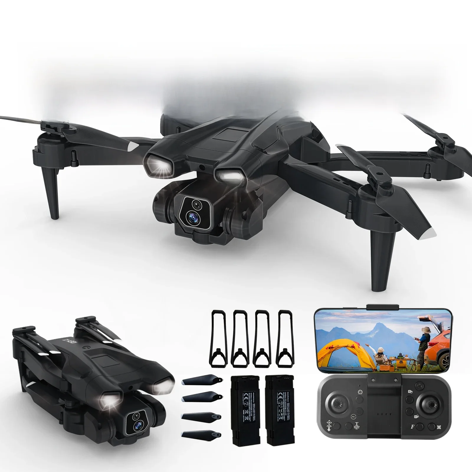 IDEA12 mini Drone 1080P HD Camera 2 Batterijen Foldablef RC Quadcopter 2.4G WiFi FPV Optische Stroom voor kinderen Gift CO - afbeelding 2