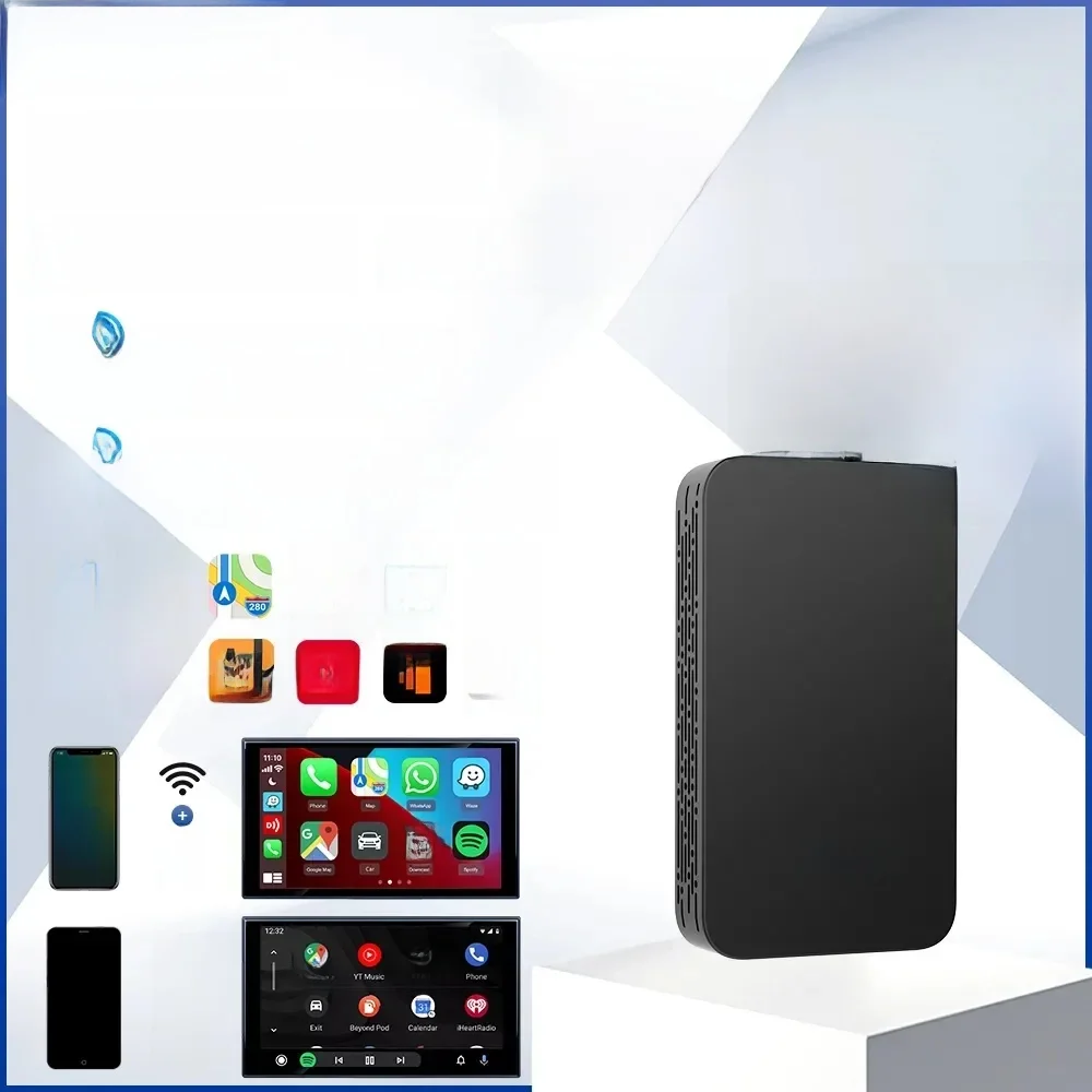 2025 CarlinKit 5 Wireless Android Auto Box Portable CarPlay Wireless Dongle Plug & Play For Wired CarPlay/Android Auto Car Radio