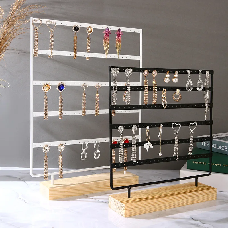 6 Layers Earrings Display Stand Ring Display Holder for Hanging Studs and Pendants w/ 144 holes Necklace Jewelry Organizer Stand