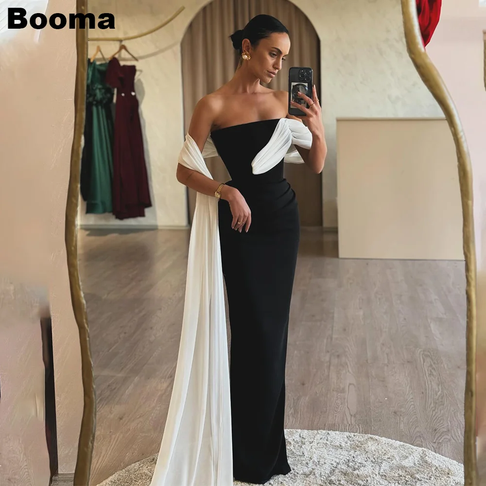 Booma Elegant Mermaid Evening Dresses Off Shoulder Formal Party Gowns for Women Floor Length Saudi Arabic Prom Dress Customized