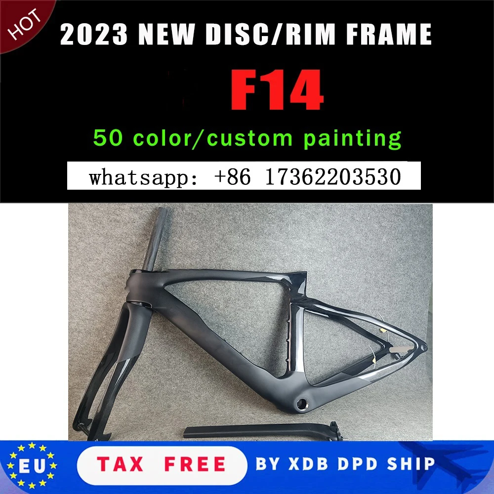 

100 colors F14 Carbon Bicycle Frames Black F14 Frame 1K Carbon Road Bike Framesset with Fork Seatpost Clamp Headset Handleba