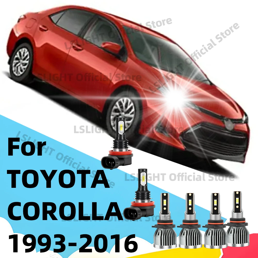 

2/4/6Pcs LED Bulbs Kit 6000K High Low Beam Headlight Fog Lights For 1993-2016 Toyota Corolla 12V Accessories
