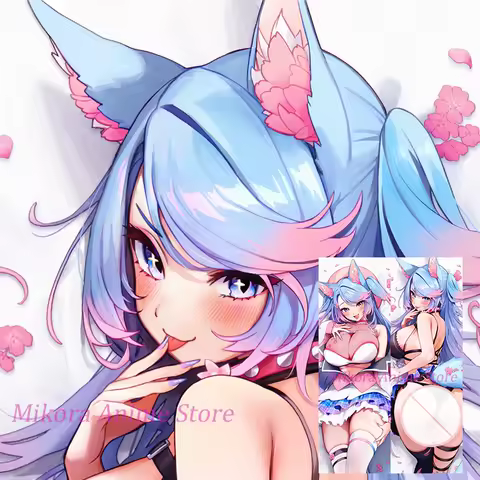 Dakimakura Silvervale VTuber Anime Body Pillow Cover Double Sided Print Life Size Pillowcase Gift