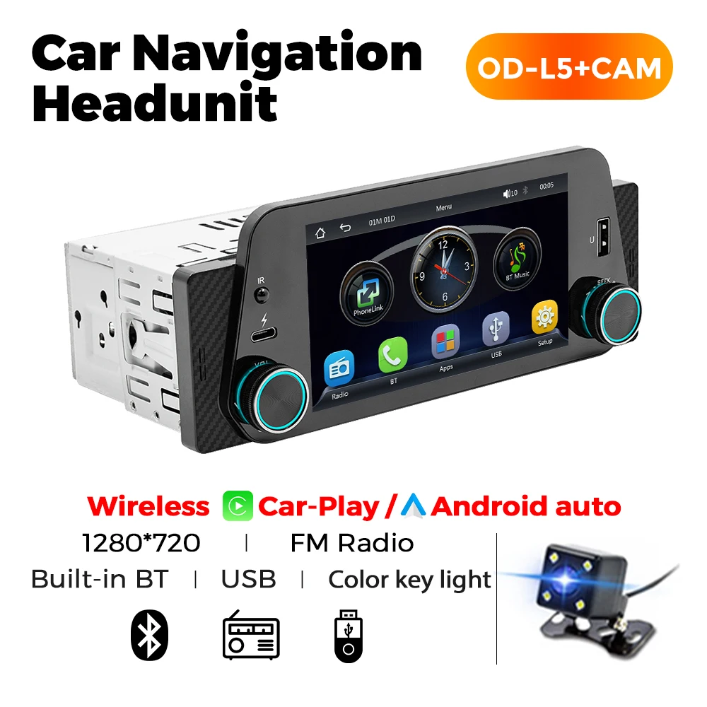 MEKEDE 5 inch touchscreen Multimedia Speler Voor VW KAI Nissan Opel SEAT Draadloze CarPlay Android auto Autoradio Stereo BT USB