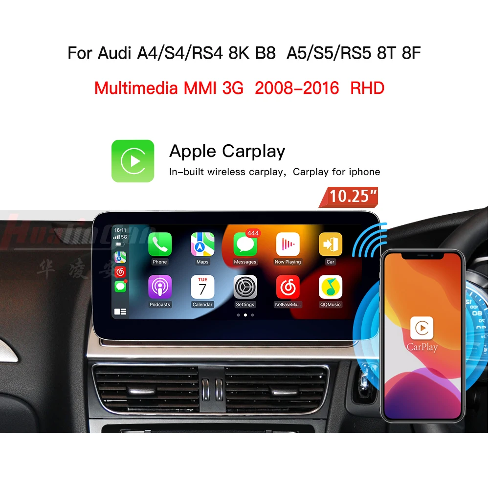 

Android 13car radio for Audi A4 S4 RS4 B8 A5 S5 RS5 MMI 3G (2009-2016) 10.25 "touchscreen upgrade and wireless Apple CarPlay