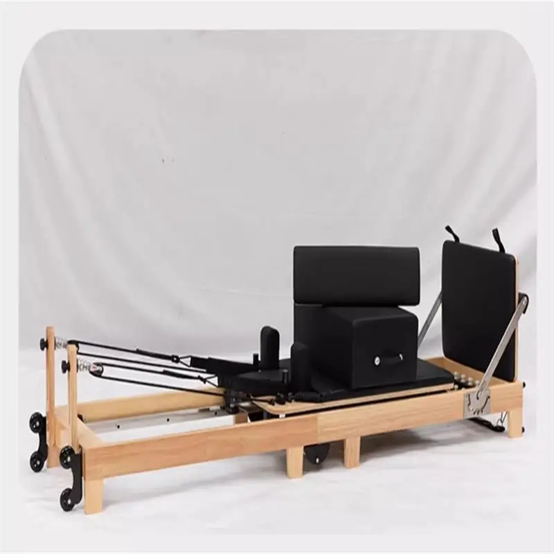 Avec échelle de correction de yoga à glissière élevée, zéro TVA, aide à l'entraînement et à la mise en forme, lit de Pilates fitness en bois