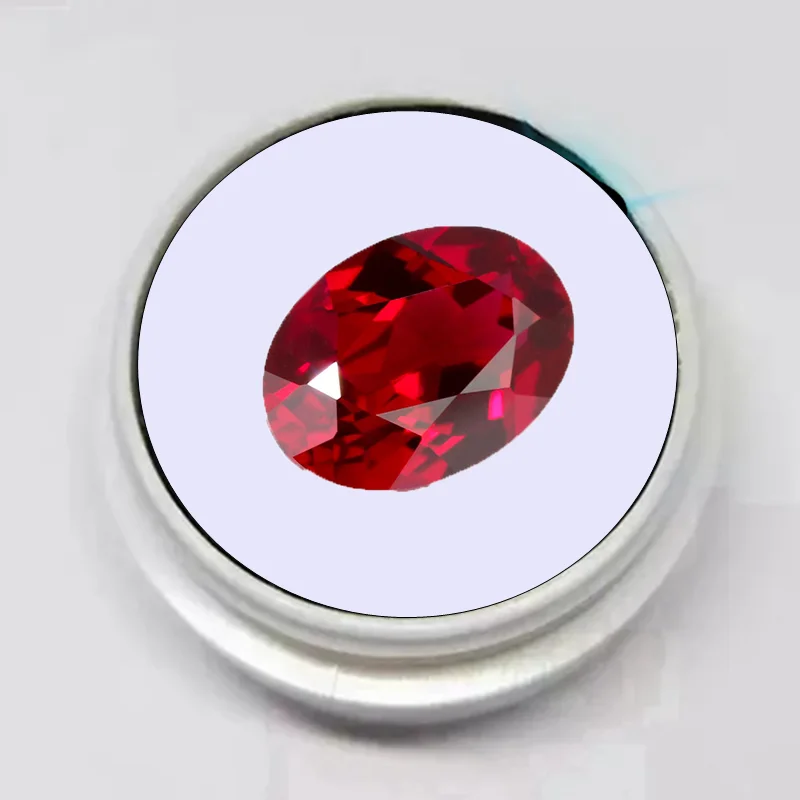 1 PCS Ruby Gem Pass UV Tested Fluorescent Ruby 13×18mm 16.0ct Oval Faceted Cut VVS Loose Gemstone for Jewelry Making DIY Gem