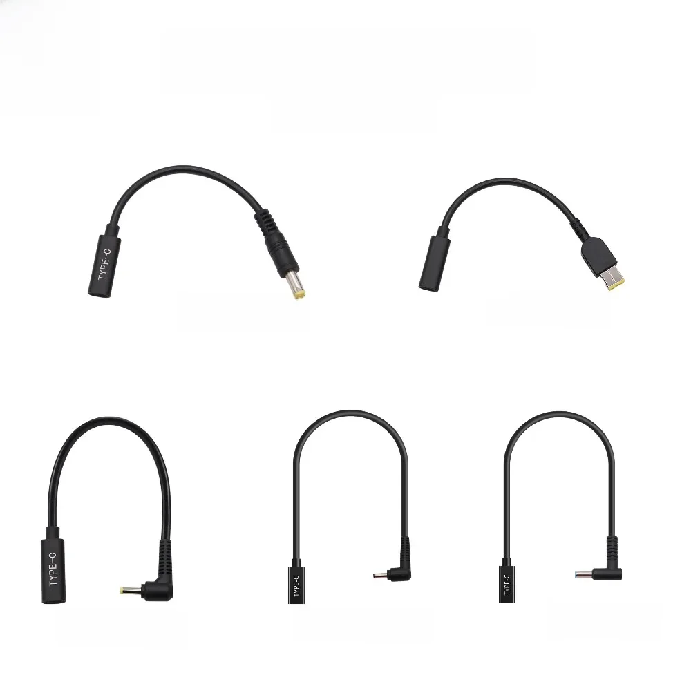 USB 3.1 Typ C żeński do Kwadrat 5,5 * 2,5 4,0 1,35 1,7 4,5 3,0 mm Jack DC PIN Wtyczka do Asus DELL Hp PC Laptop Kabel zasilający — zdjęcie 2