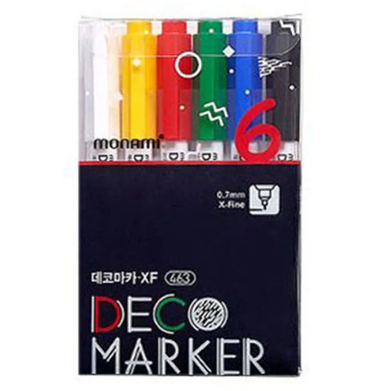 Monami Deco Maka XF 463 0.7mm 6 color set