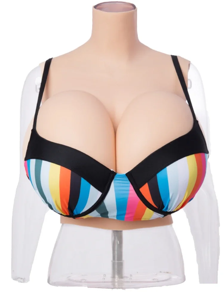 MALETOFE Silicone Breast  Forms Realistic Fake Boobs High Collar Multi Colored Crossdressing Close Fitting Breast