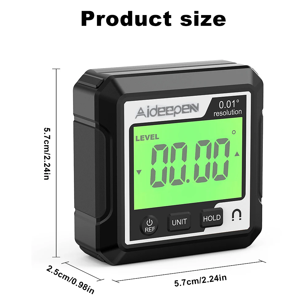 Digital Level Box Protractor Angle Finder 90 Degree Digital Protractor Angle Measure Inclinometer with Magnetic Based Backlight