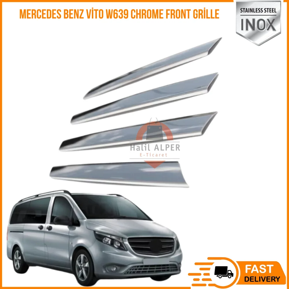 For Mercedes Benz Vito W639 chrome front grille stainless steel external details Car effects parts affordable high quality