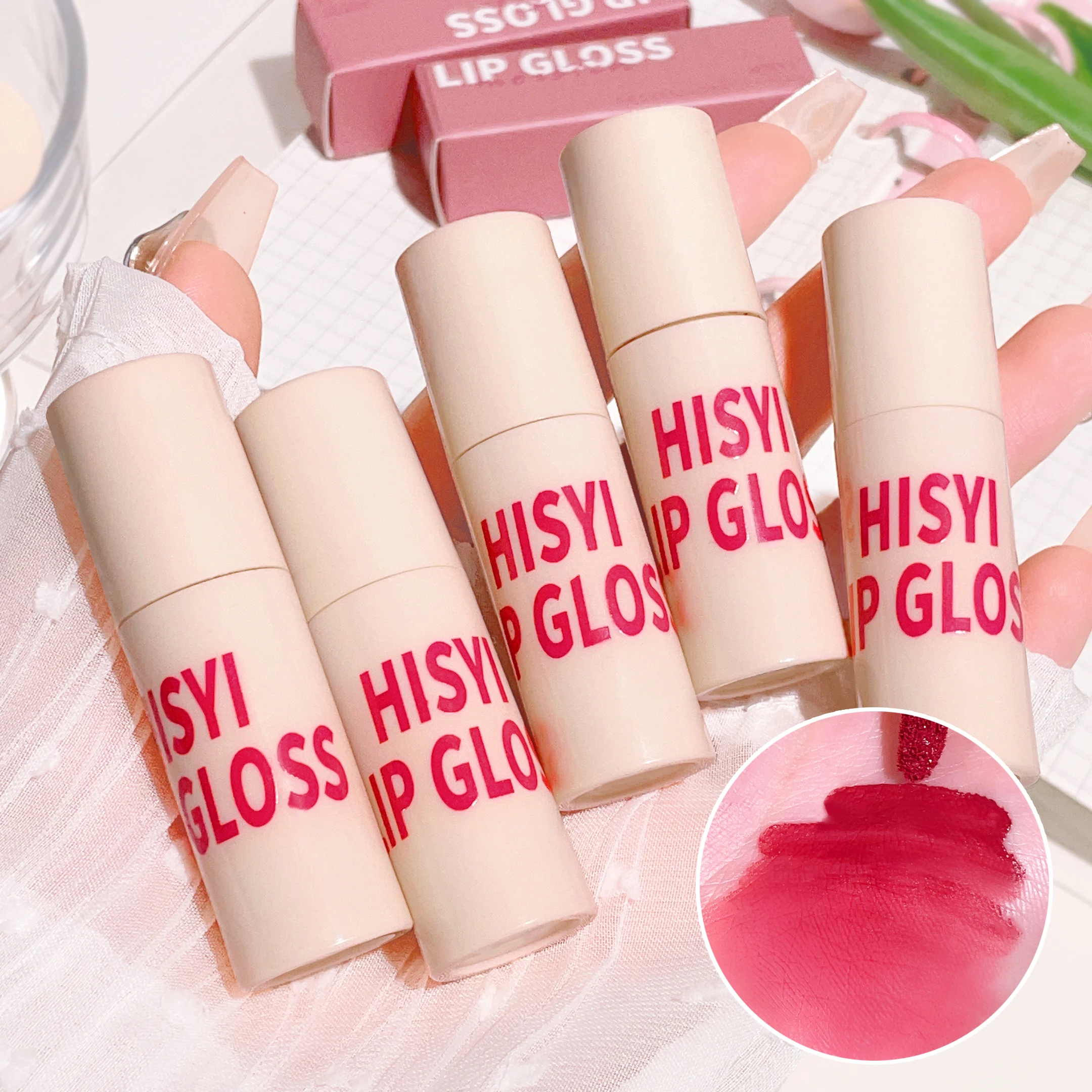 HISYI Airy Matte Velvet Lipstick, Non-Stick Long-Lasting Flawless Pseudo-Nude Whitening Smudge-Proof Perfect for Students