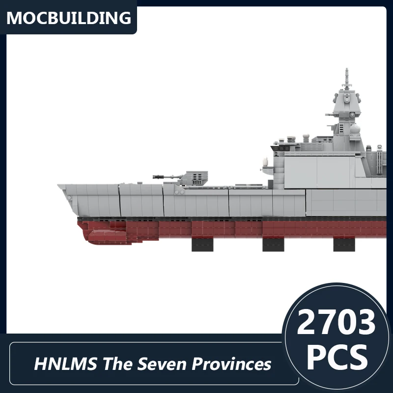 F 802 HNLMS The Seven Provinces Ship 1:144 Scale Air Defense & Command Frigates Model Moc Building Blocks DIY Assembled Bricks