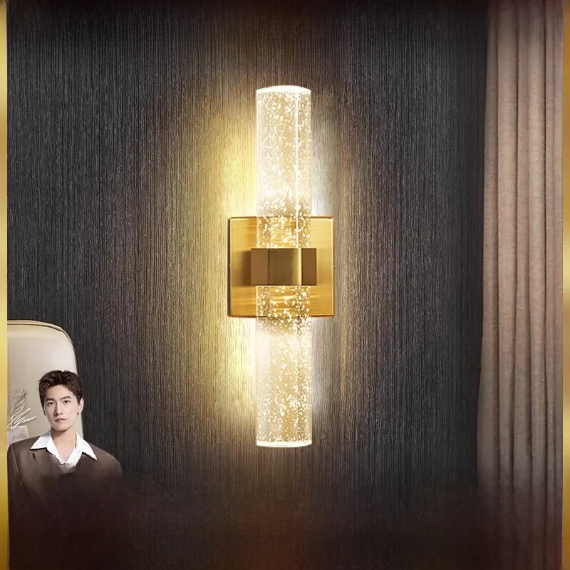 Lampes murales modernes à lumières 24W miroir luminaires d'intérieur appliques murales en cristal à bulles pour salle de bain chambre couloir couloir décoration chambre led chambre decoration