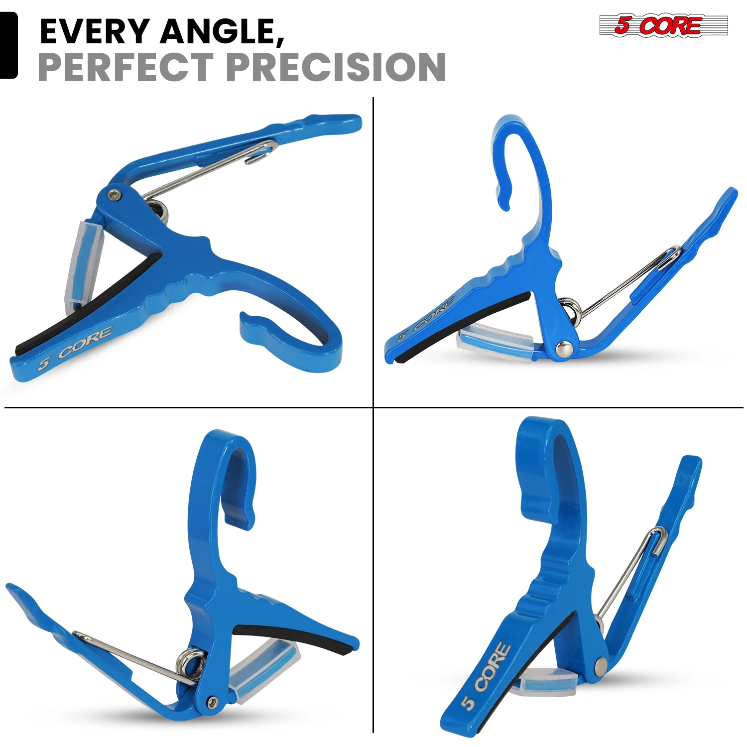 5 الأساسية كابو الصوتية الغيتار الكهربائي سلسلة كليب + 6 قطعة يختار الغيتار السيلويد + حقيبة حمل كابو AL BLU #5