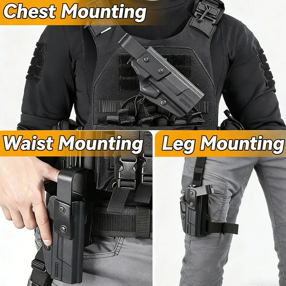 Tactical 92&92G Fast Holster, OWB Compatible Holster with Lumbar Back Lower Leg Support Panel Adjustable Molle Attachment